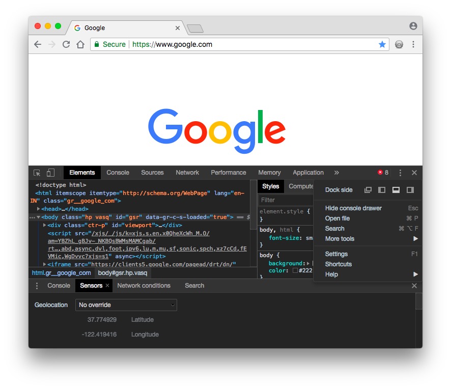 save inspect element on mac for google chrome
